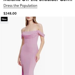Dress the Population Strapless Gown - Light Pink